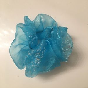 Sheer Blue& Sparkly Scrunchie